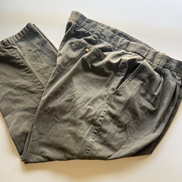 Comfort Zone by George Foreman Grey Khaki Pants w Hidden Elastic Sz 56R - Picture 1 of 7